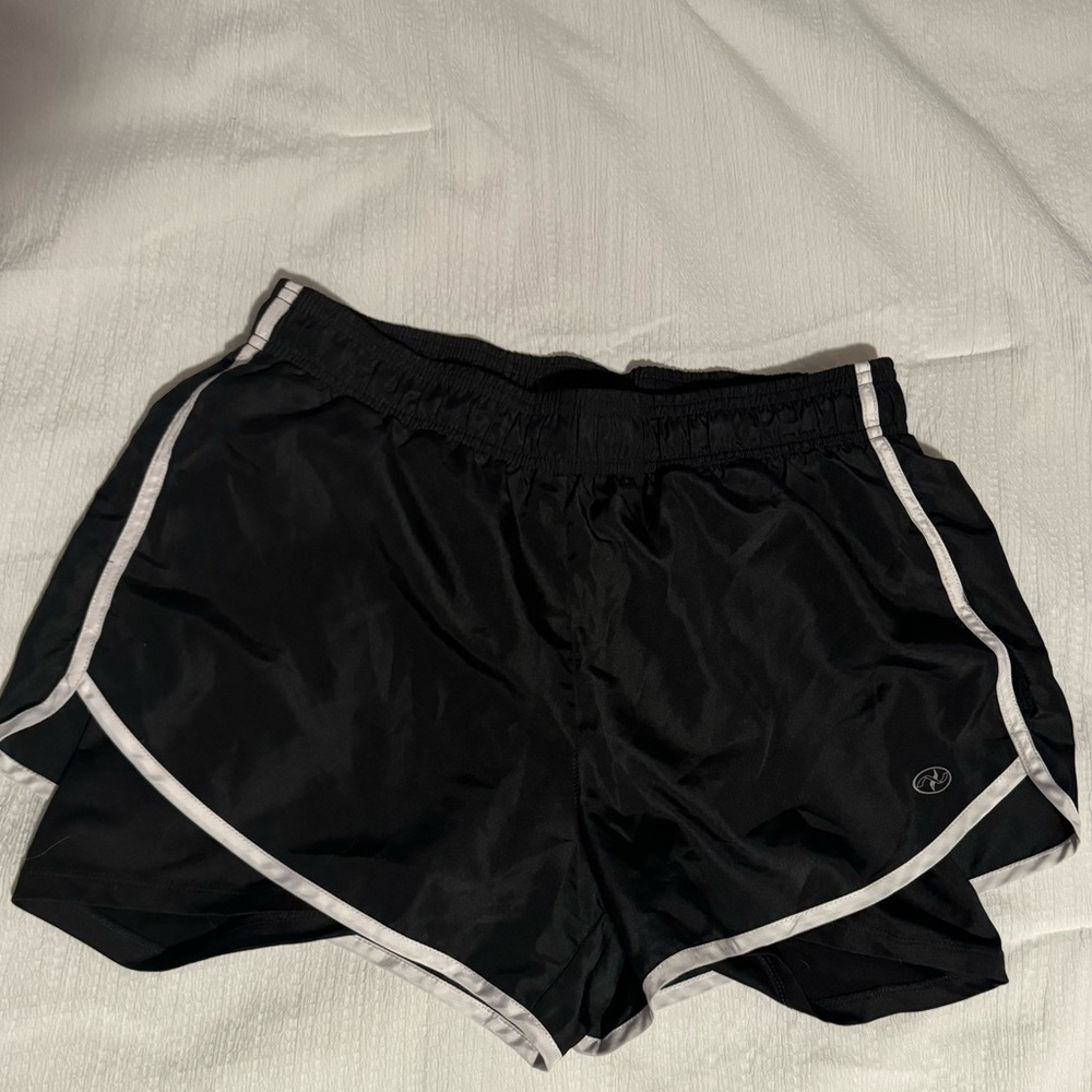 Black and white athletic shorts